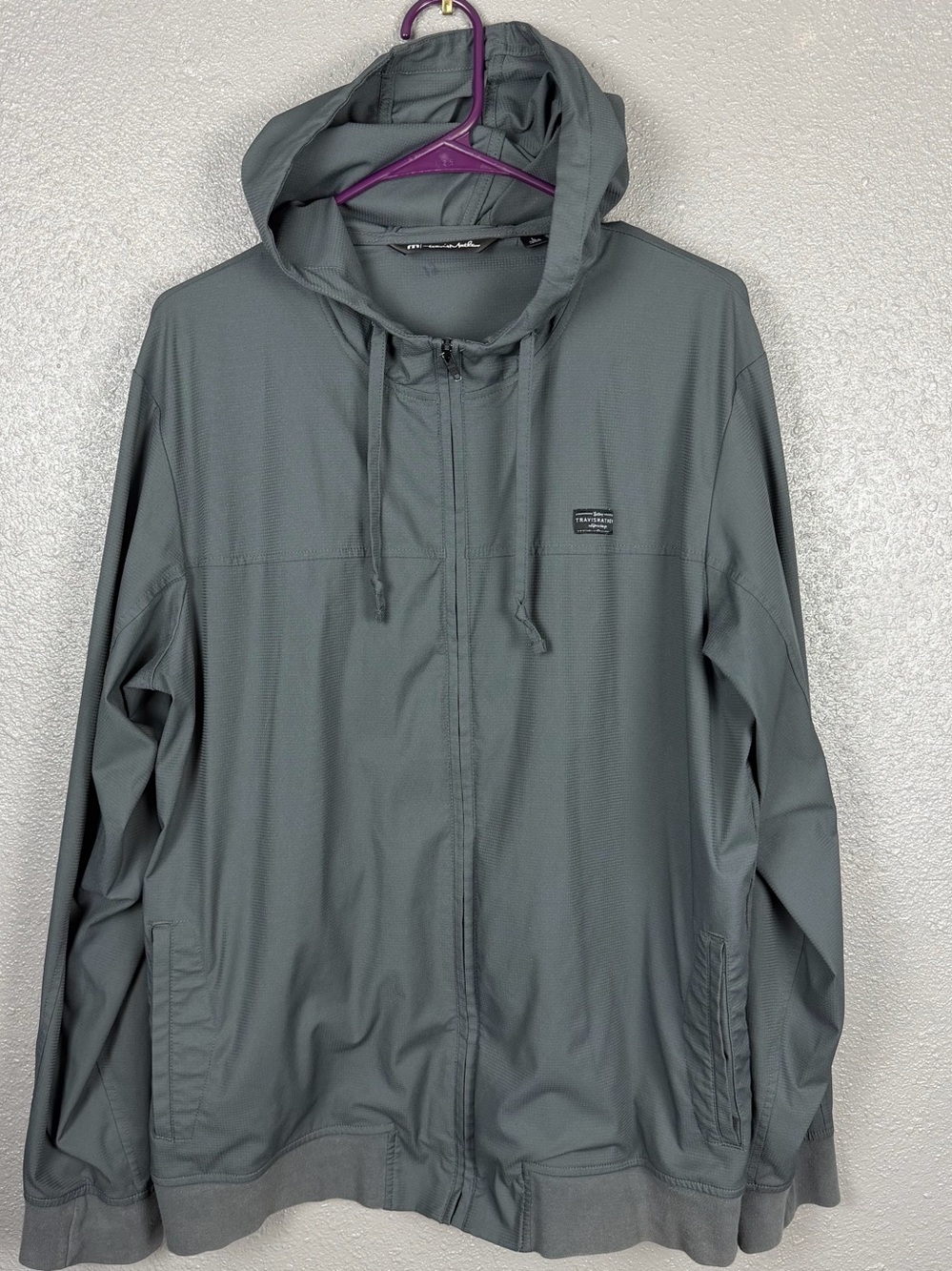 Travis Mathew Wanderlust Hoodie Zip Front Durable Lightweight Men’s L Gray